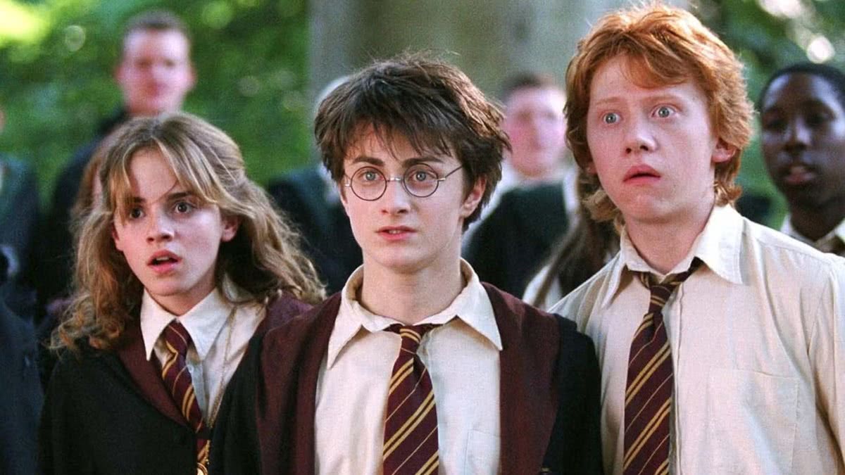 Дэниел Рэдклифф Эмма Уотсон и Руперт Гринт в фильме Гарри Поттер
