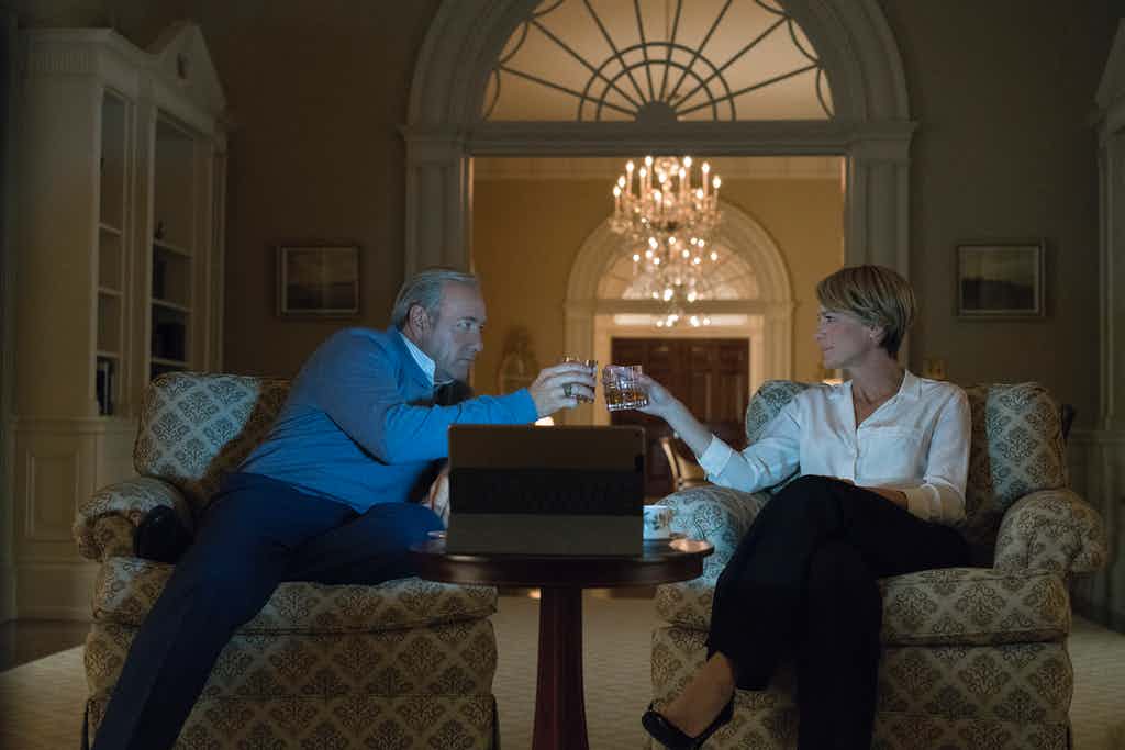 Kevin Spacey as Frank Underwood and Robin Wright as Claire Underwood in House of Cards Season 5